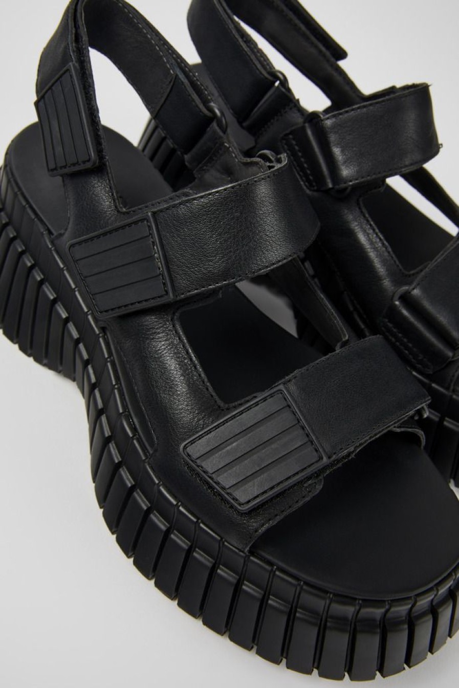 Camper Sandalo Da Donna Con Due Cinturini In Pelle Nero | Sandali