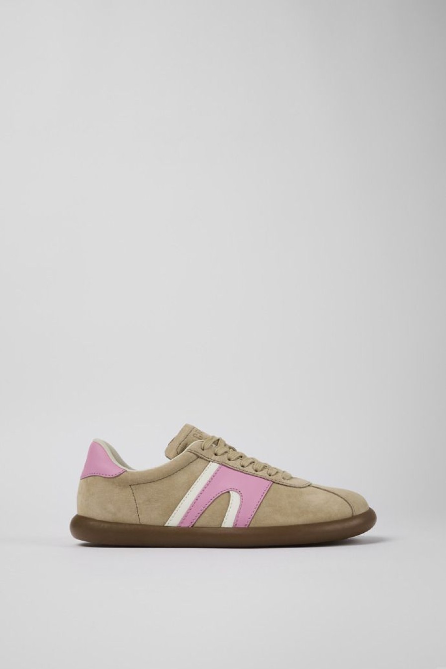 Camper Sneaker Da Donna In Nabuk/Pelle Beige | Sandali