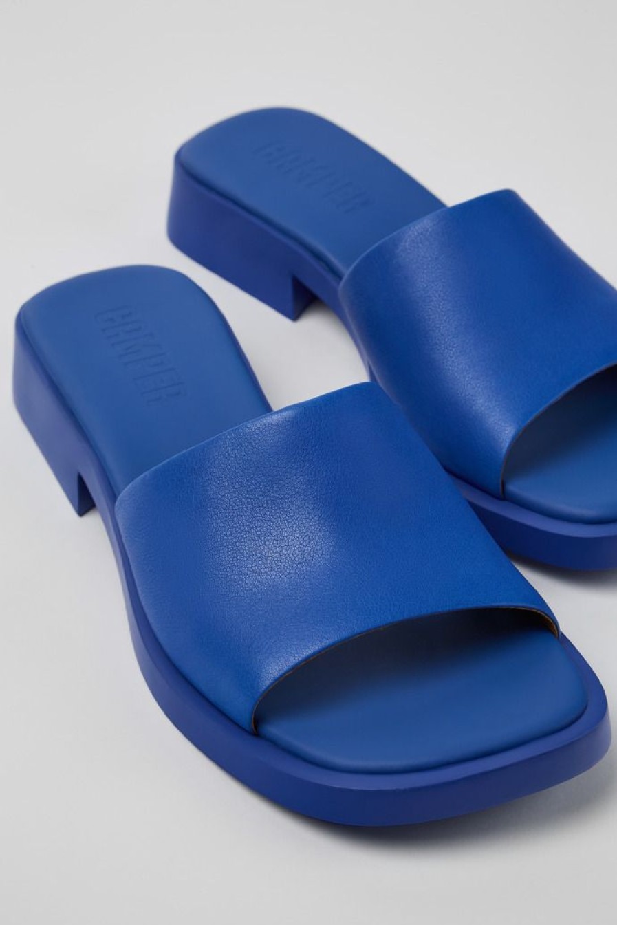 Camper Ciabatta Da Donna In Pelle Blu | Sandali