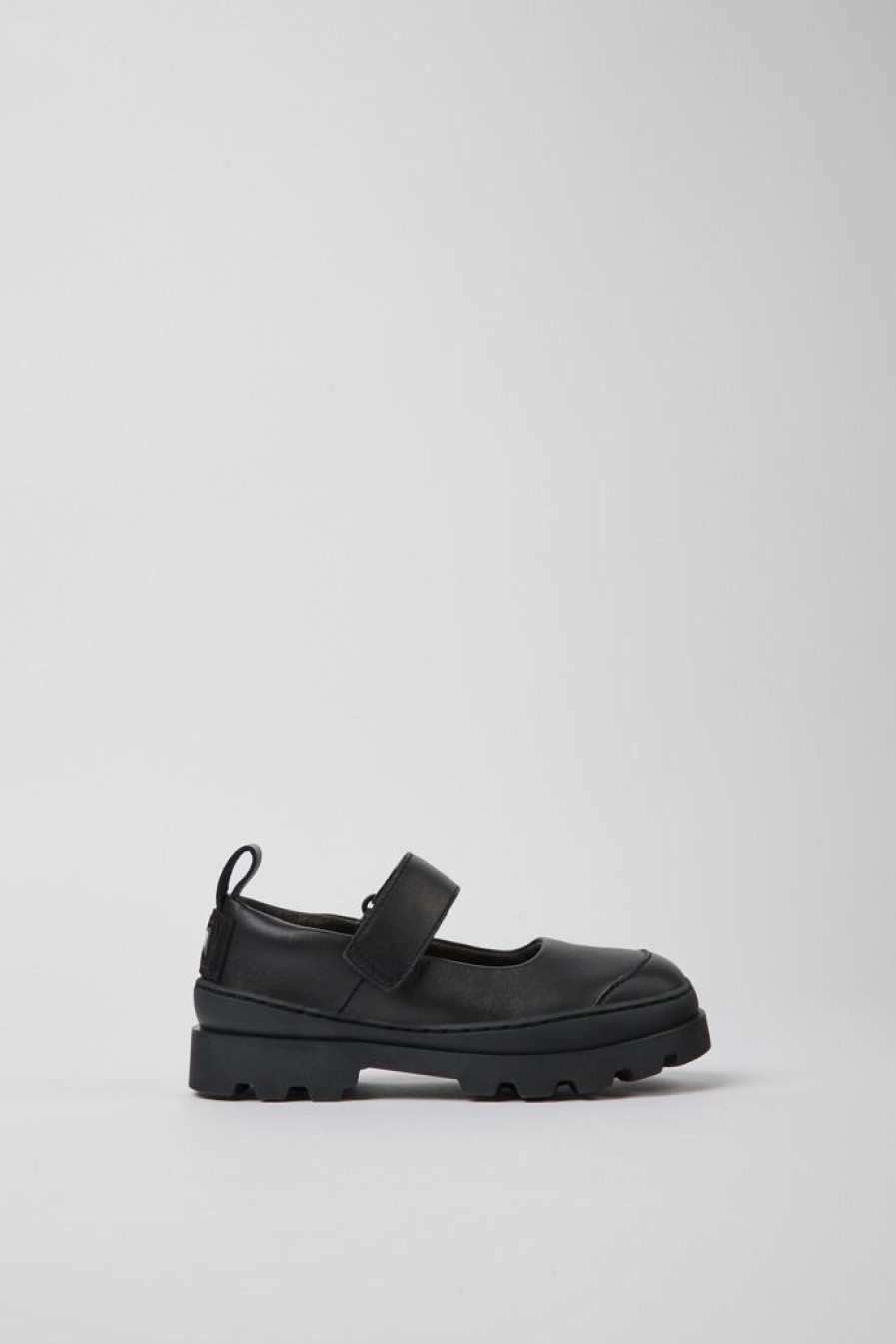 Camper Mary Jane Da Bambini In Pelle Nera | Ballerine