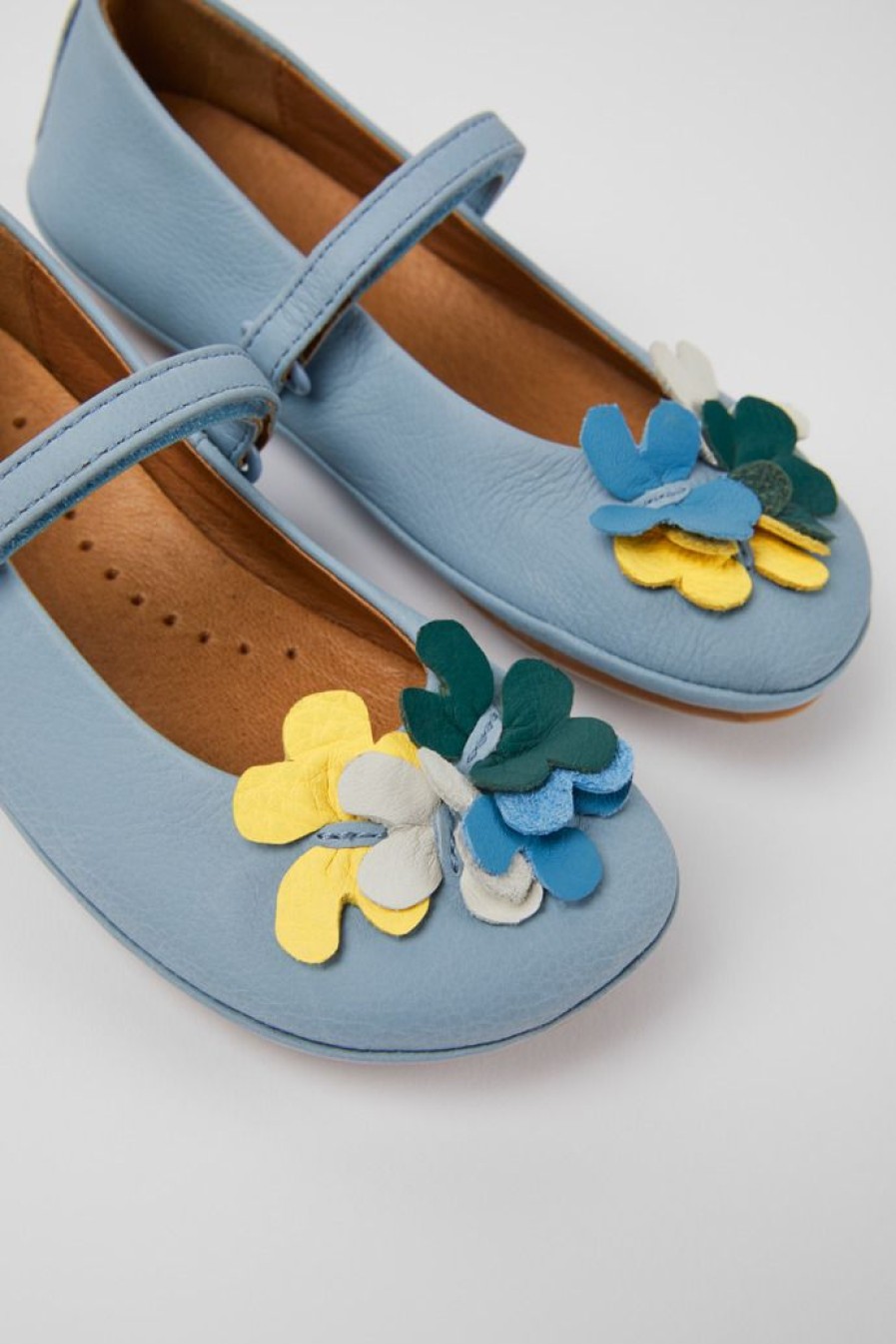 Camper Ballerina Per Bambini In Pelle Blu | Ballerine