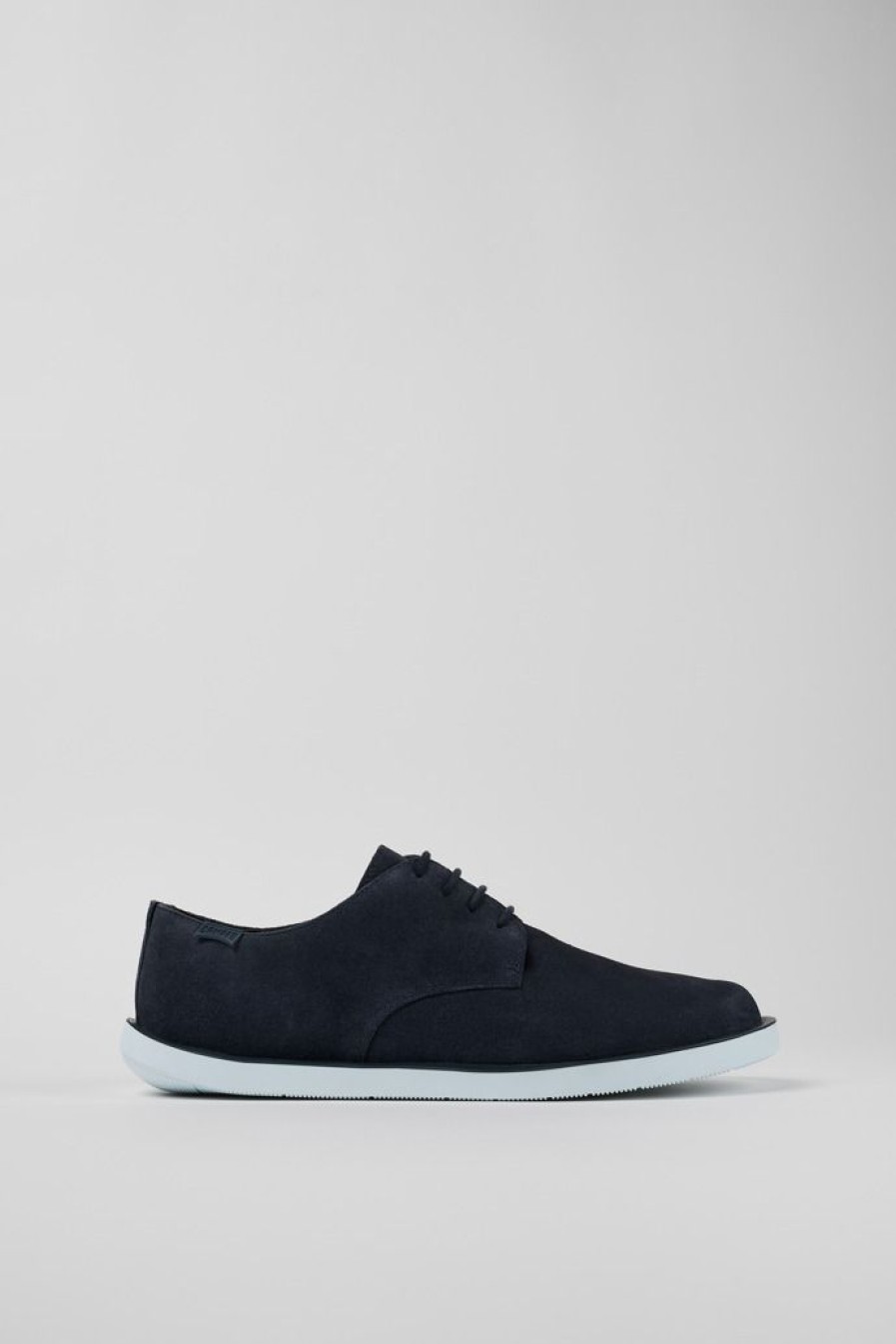 Camper Blucher Da Uomo In Nabuk Blu | Sneaker