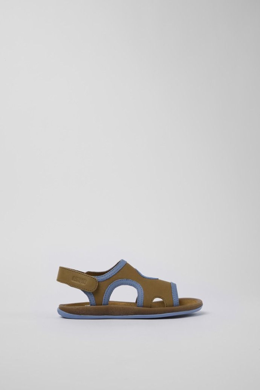 Camper Sandalo Con Due Cinturini In Pelle Marrone | Sandali