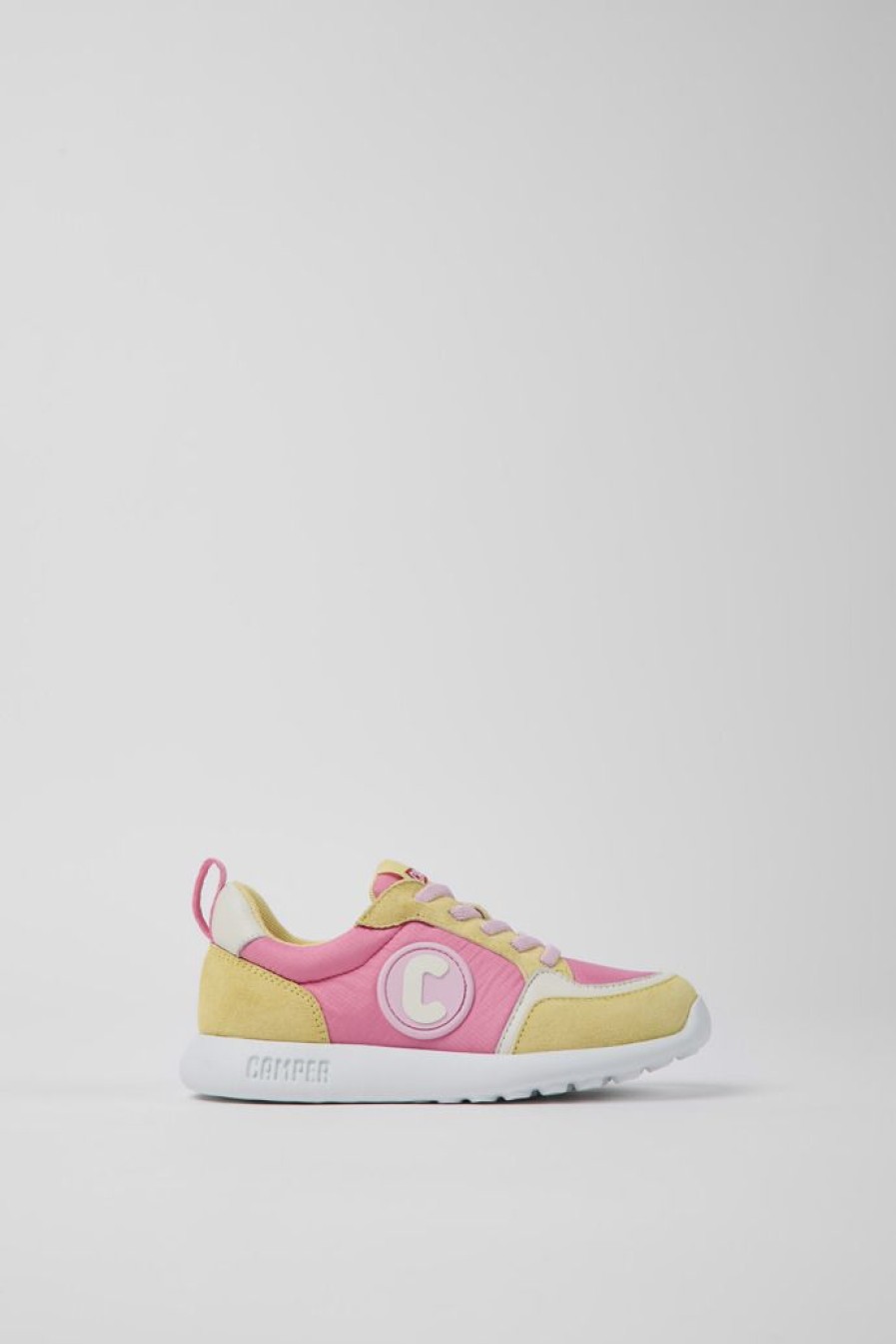 Camper Sneaker Per Bambini In Tessuto Gialla E Rosa | Sneaker