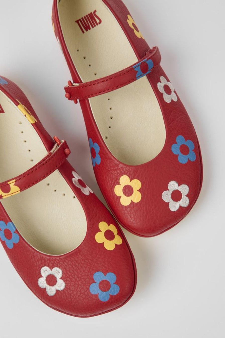 Camper Ballerina Per Bambini In Pelle Rossa | Ballerine