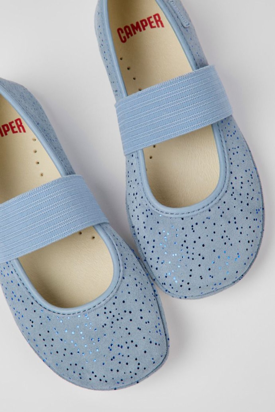 Camper Ballerina Per Bambini In Nabuk Blu | Ballerine