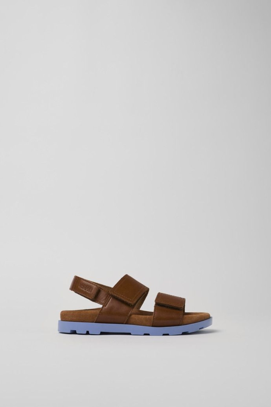 Camper Sandalo Con Due Cinturini In Pelle Marrone | Sandali