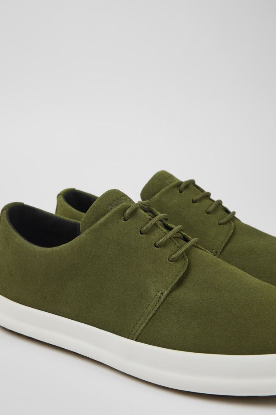 Camper Blucher Da Uomo In Nabuk Verde | Sneaker