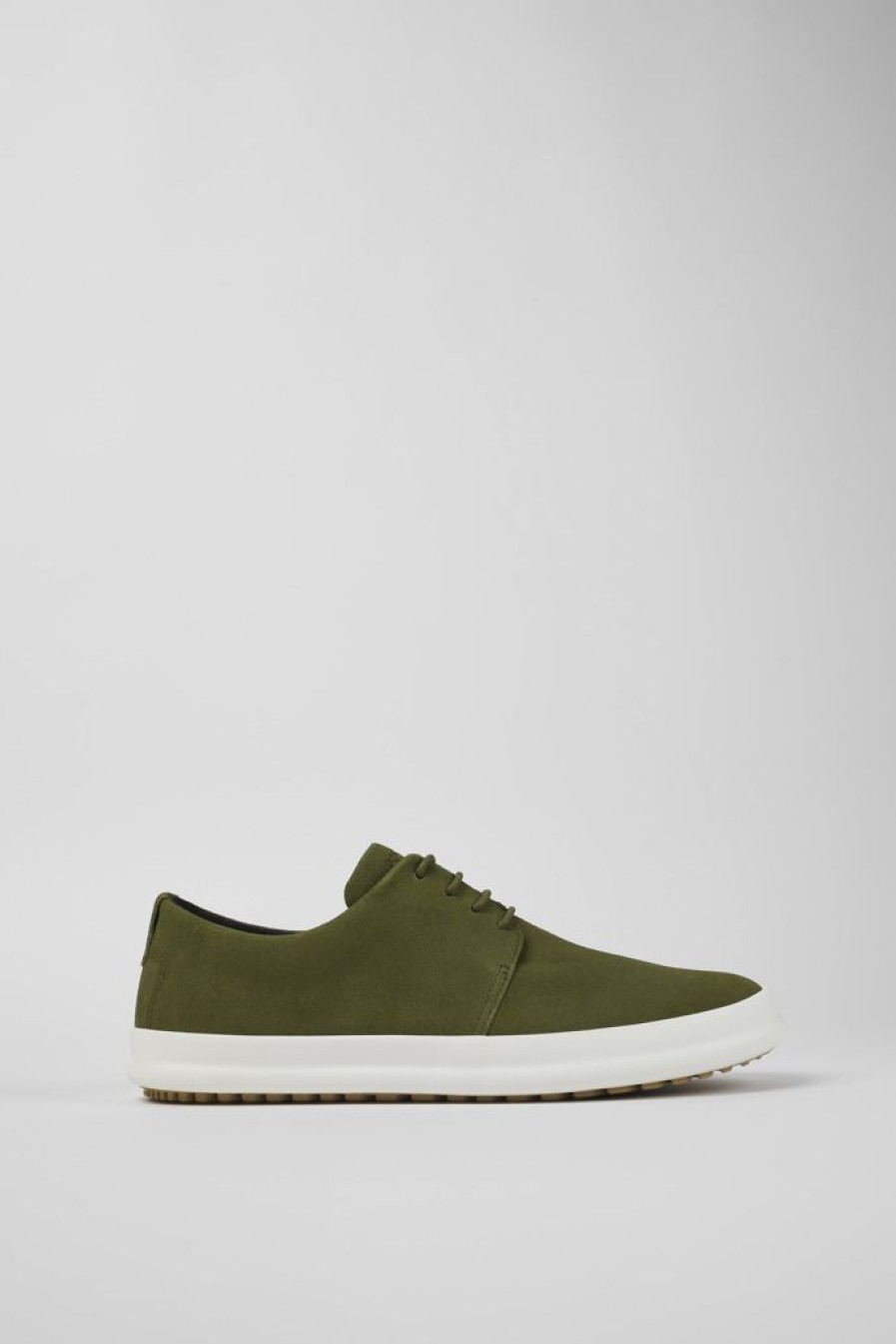 Camper Blucher Da Uomo In Nabuk Verde | Sneaker