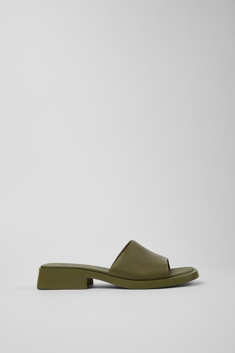 Camper Ciabatta Da Donna In Pelle Verde | Sandali