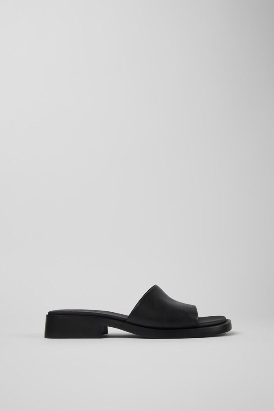 Camper Ciabatta Da Donna In Pelle Nera | Sandali