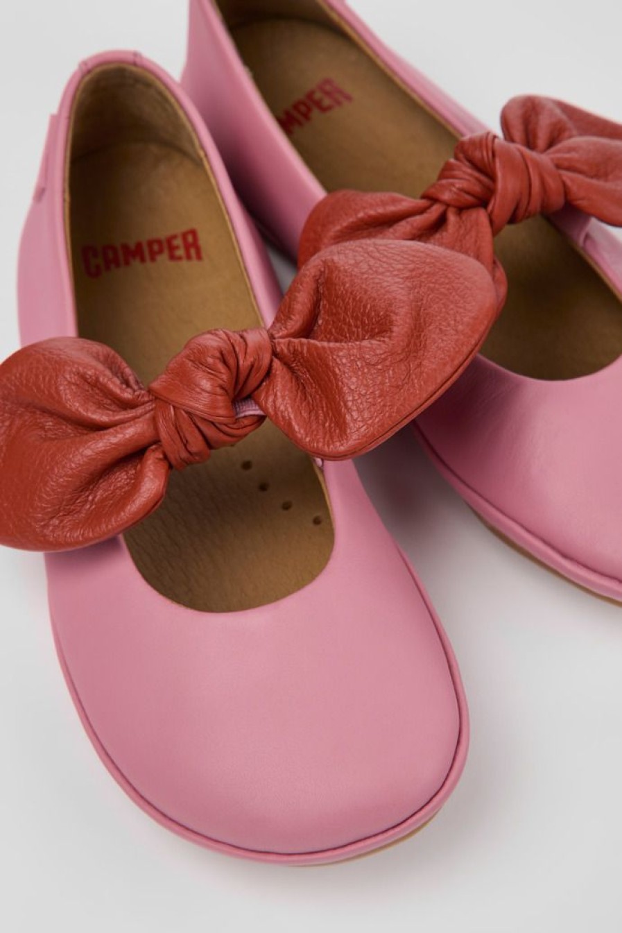 Camper Ballerina Da Bambini Rosa E Rossa | Ballerine