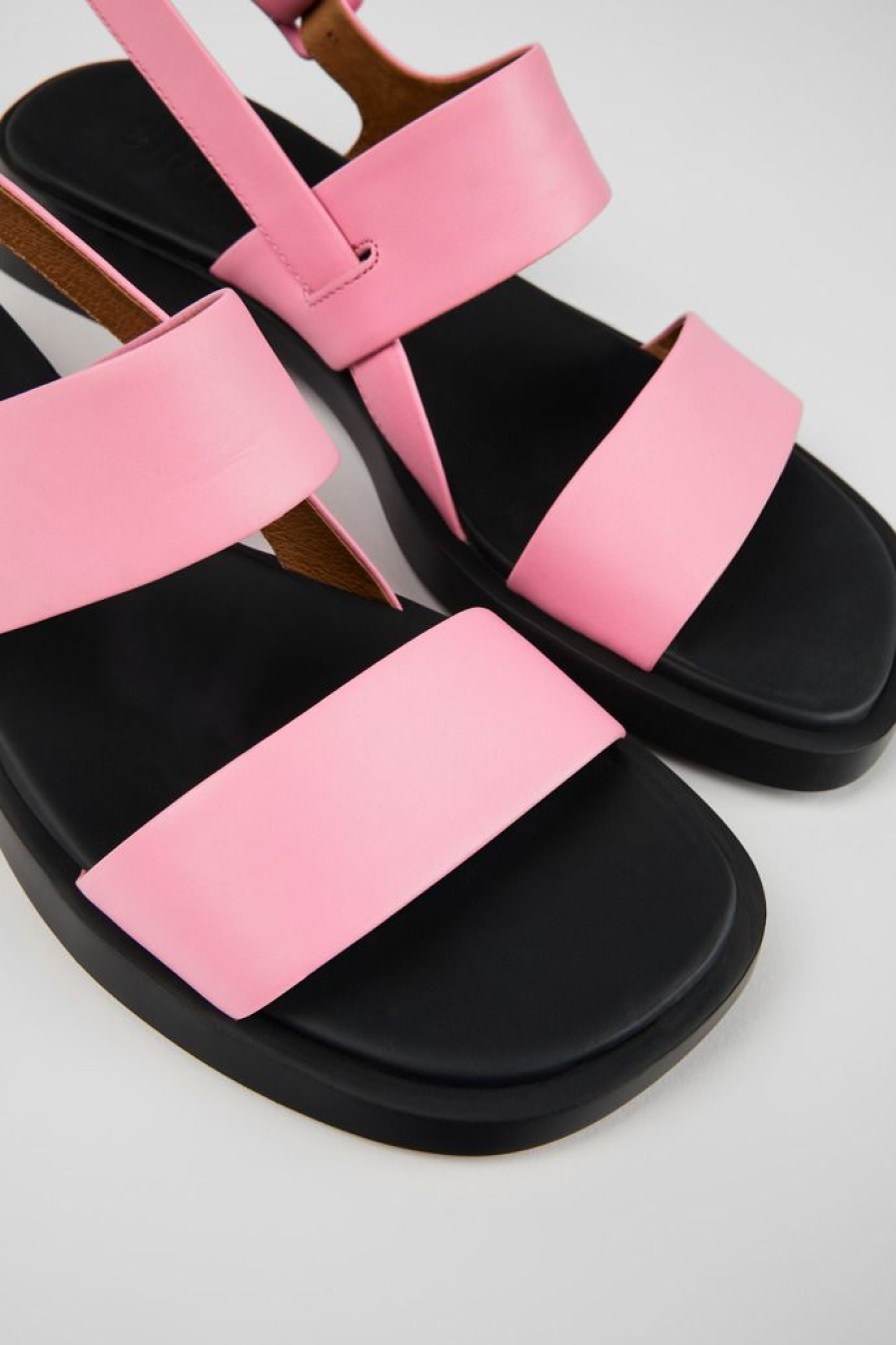 Camper Sandalo Da Donna Con Due Cinturini In Pelle Rosa | Sandali