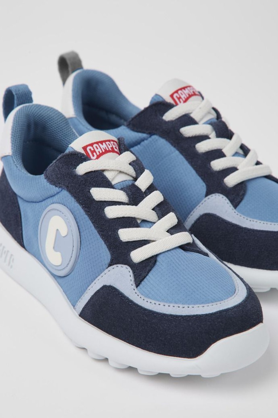 Camper Sneaker Per Bambini In Nabuk E Tessuto Blu | Sneaker