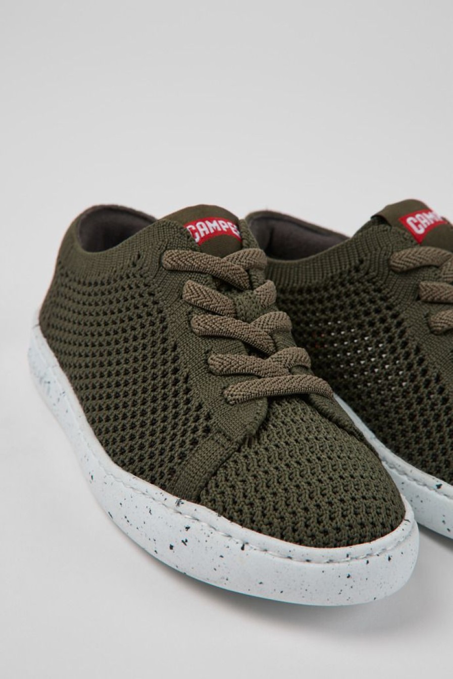 Camper Scarpa Per Bambini In Tessuto Verde | Stringate