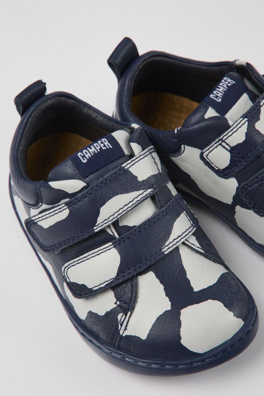 Camper Scarpa Da Bambini In Pelle Blu E Bianca | Sneaker