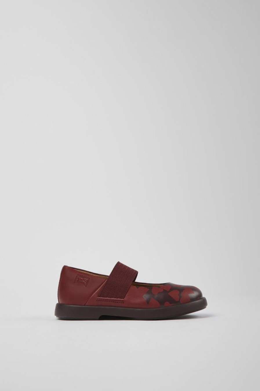 Camper Mary Jane Da Bambini In Pelle Bordeaux | Ballerine