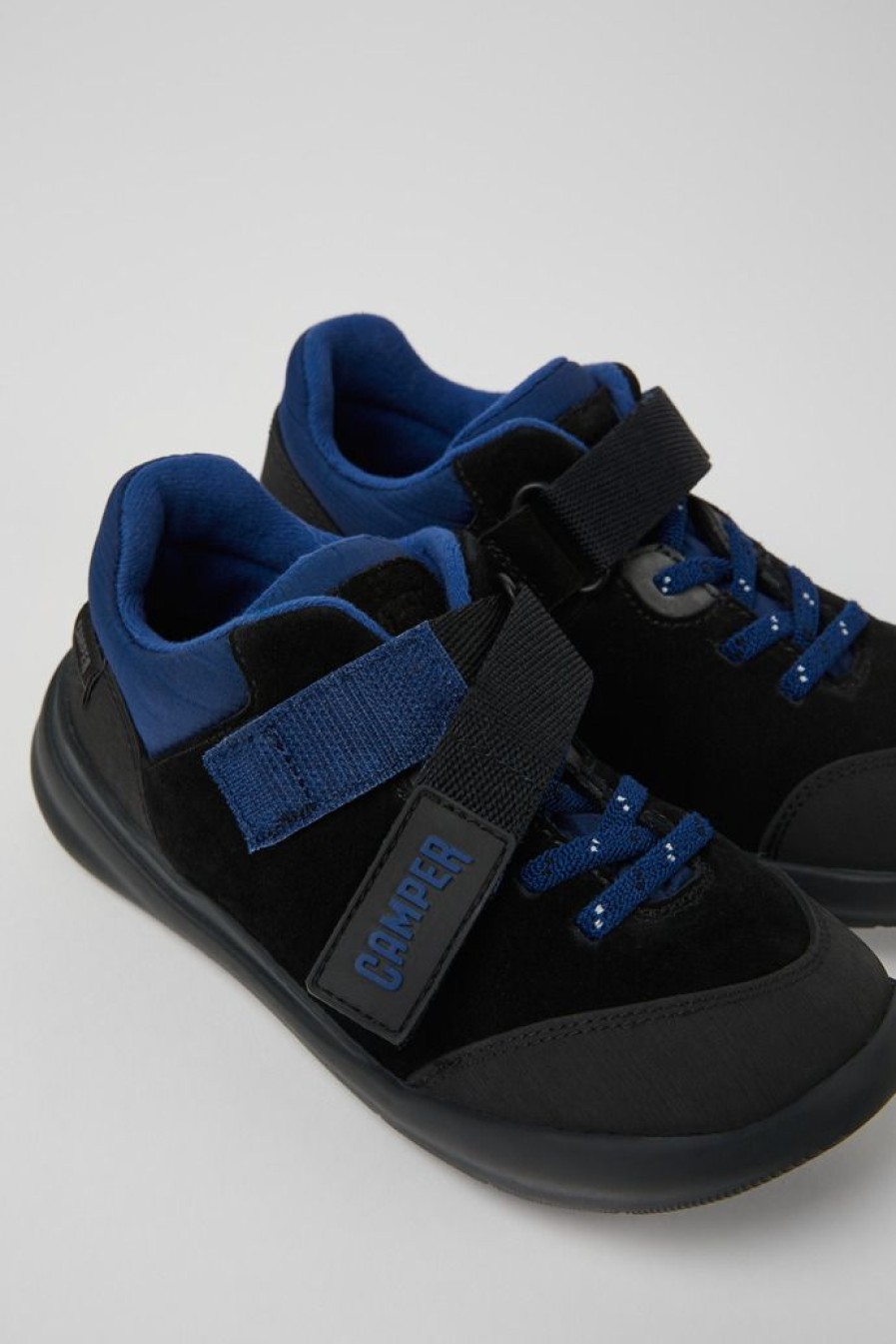 Camper Scarpa In Tessuto E Pelle Nabuk Nera, Blu E Grigia | Sneaker