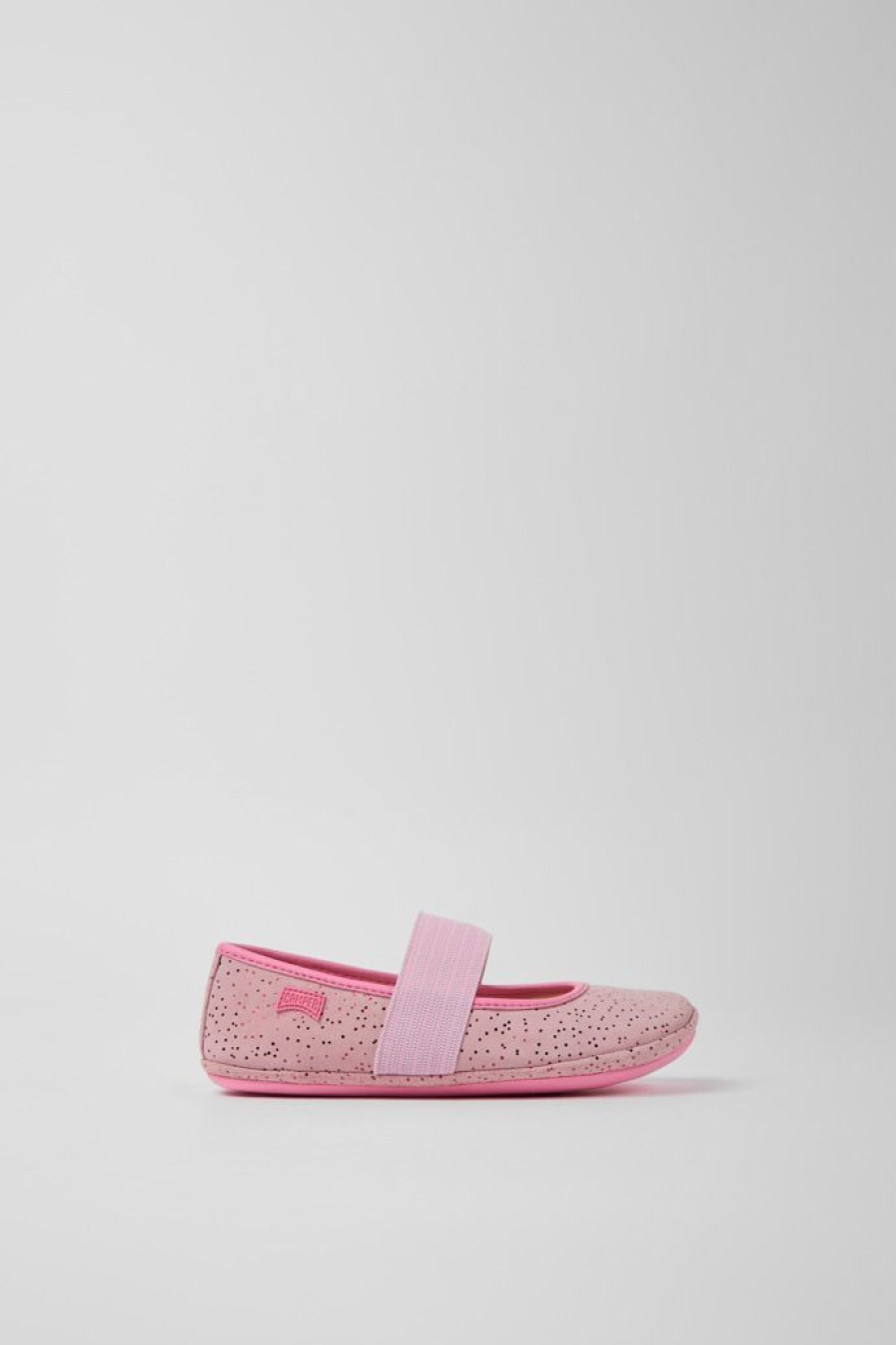 Camper Ballerina Per Bambini In Nabuk Rosa | Ballerine