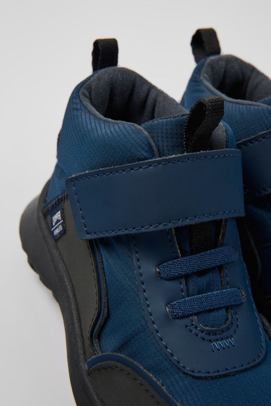 Camper Stivaletto Da Bambini In Pelle E Tessuto Blu Scuro | Sneaker