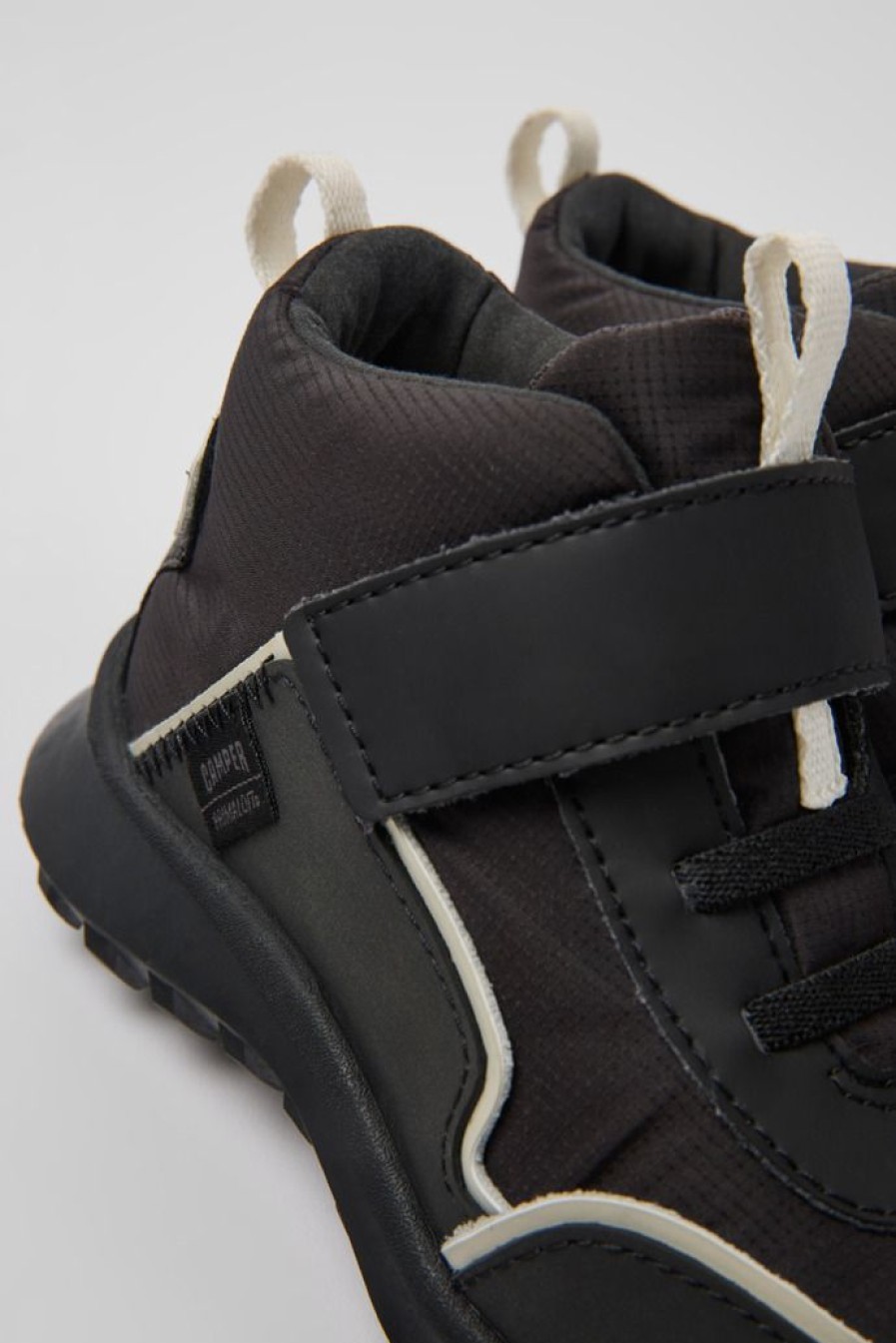 Camper Stivaletto Da Bambini In Pelle E Tessuto Nero | Sneaker