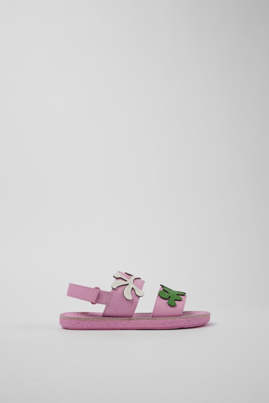 Camper Sandalo Con Due Cinturini In Pelle Rosa | Sandali