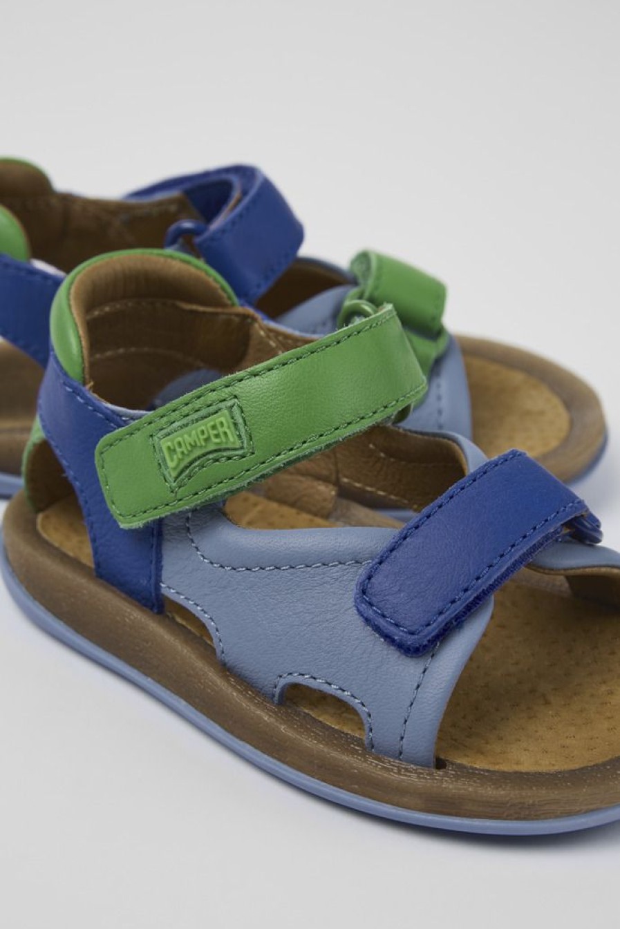 Camper Sandalo Con Due Cinturini In Pelle Multicolore | Sandali