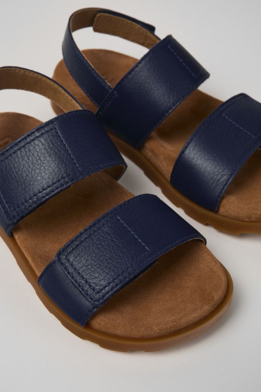 Camper Sandalo Con Due Cinturini In Pelle Blu | Sandali