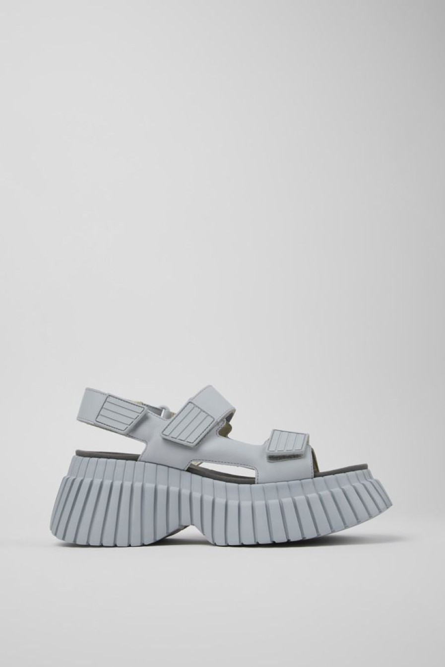 Camper Sandalo Da Donna Con Due Cinturini In Pelle Grigio | Sandali