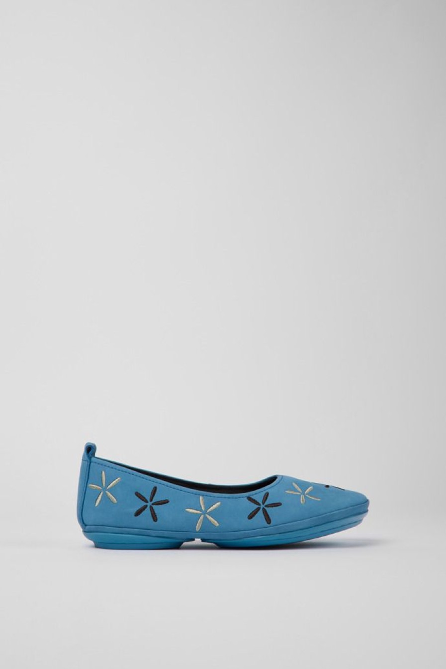 Camper Ballerina Da Donna In Nabuk Blu | Sandali