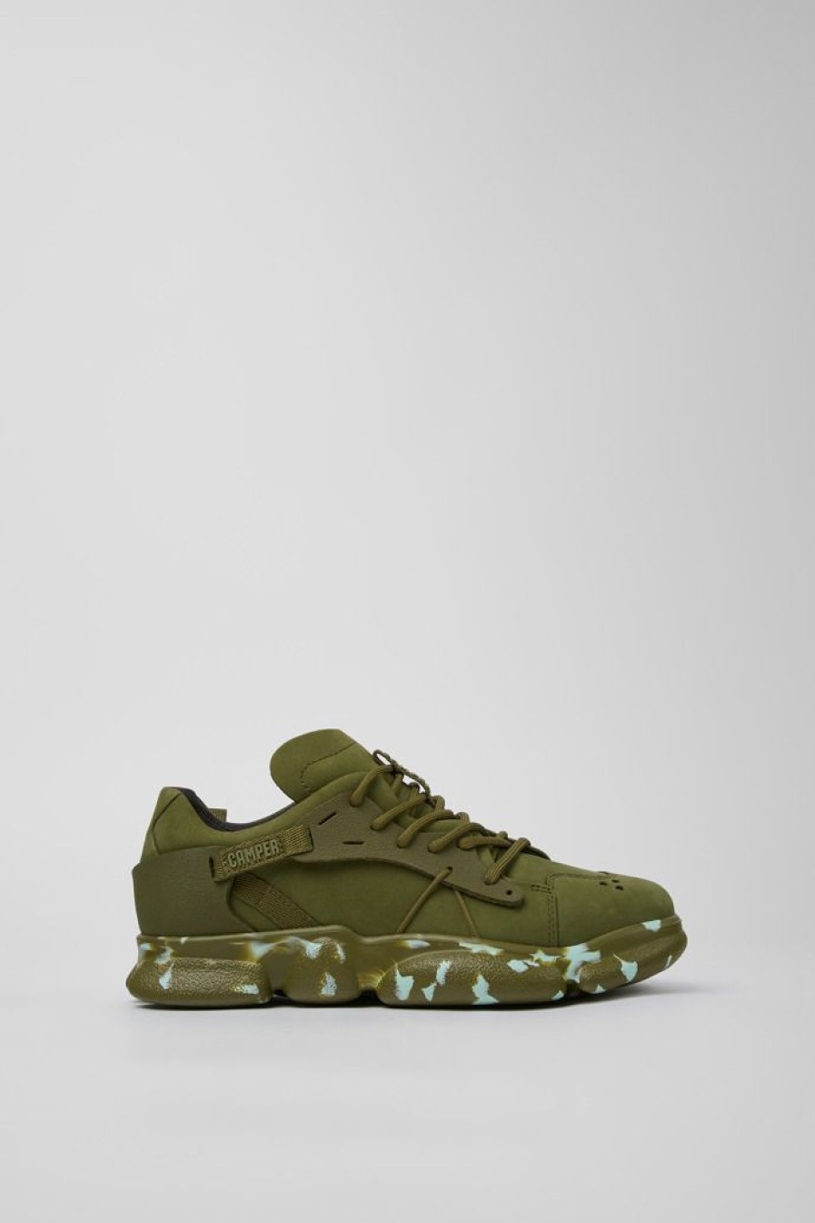 Camper Sneaker Da Donna In Nabuk/Tessuto Verde | Sandali