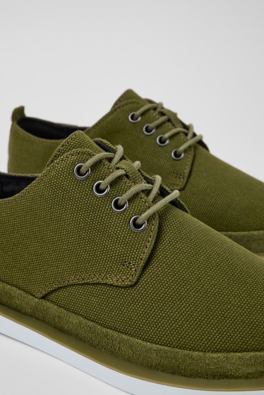 Camper Blucher Da Uomo In Tessuto/Nabuk Verde | Sneaker