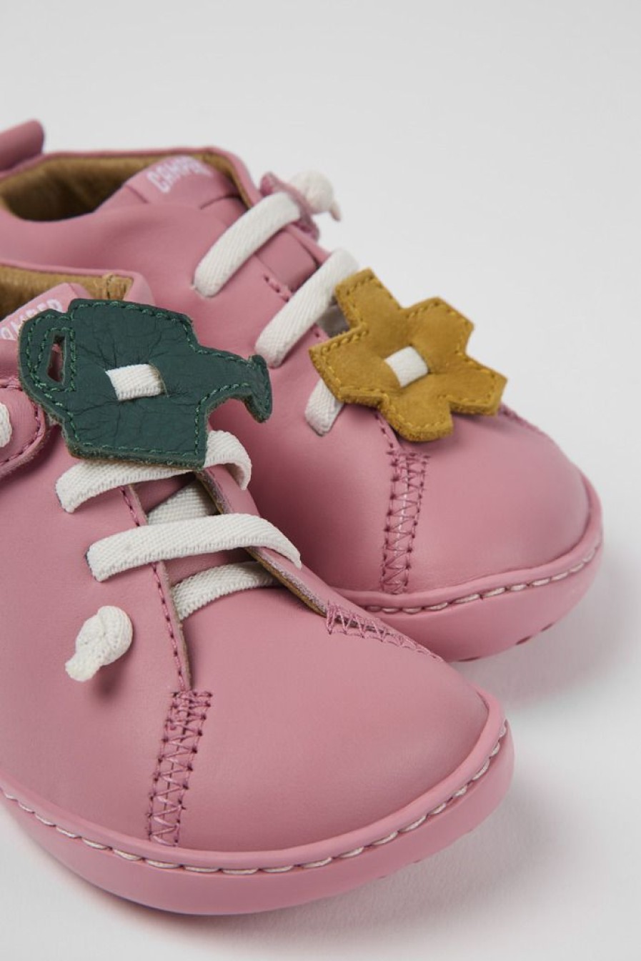 Camper Scarpa Da Bambini In Pelle Rosa | Velcri