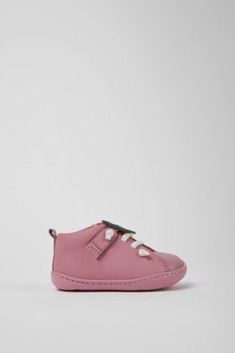 Camper Scarpa Da Bambini In Pelle Rosa | Velcri