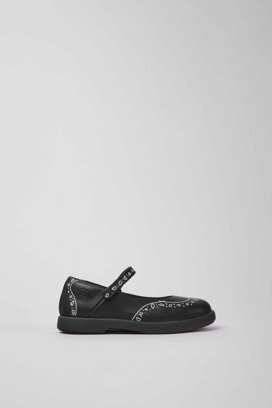 Camper Mary Jane Da Bambini In Pelle Nera | Ballerine