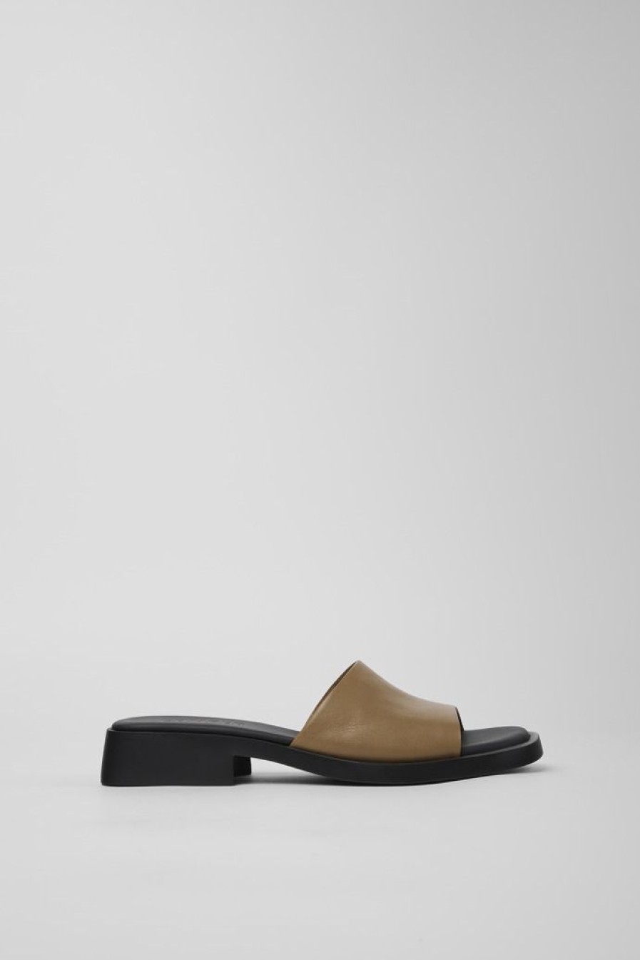 Camper Ciabatta Da Donna In Pelle Marrone | Sandali