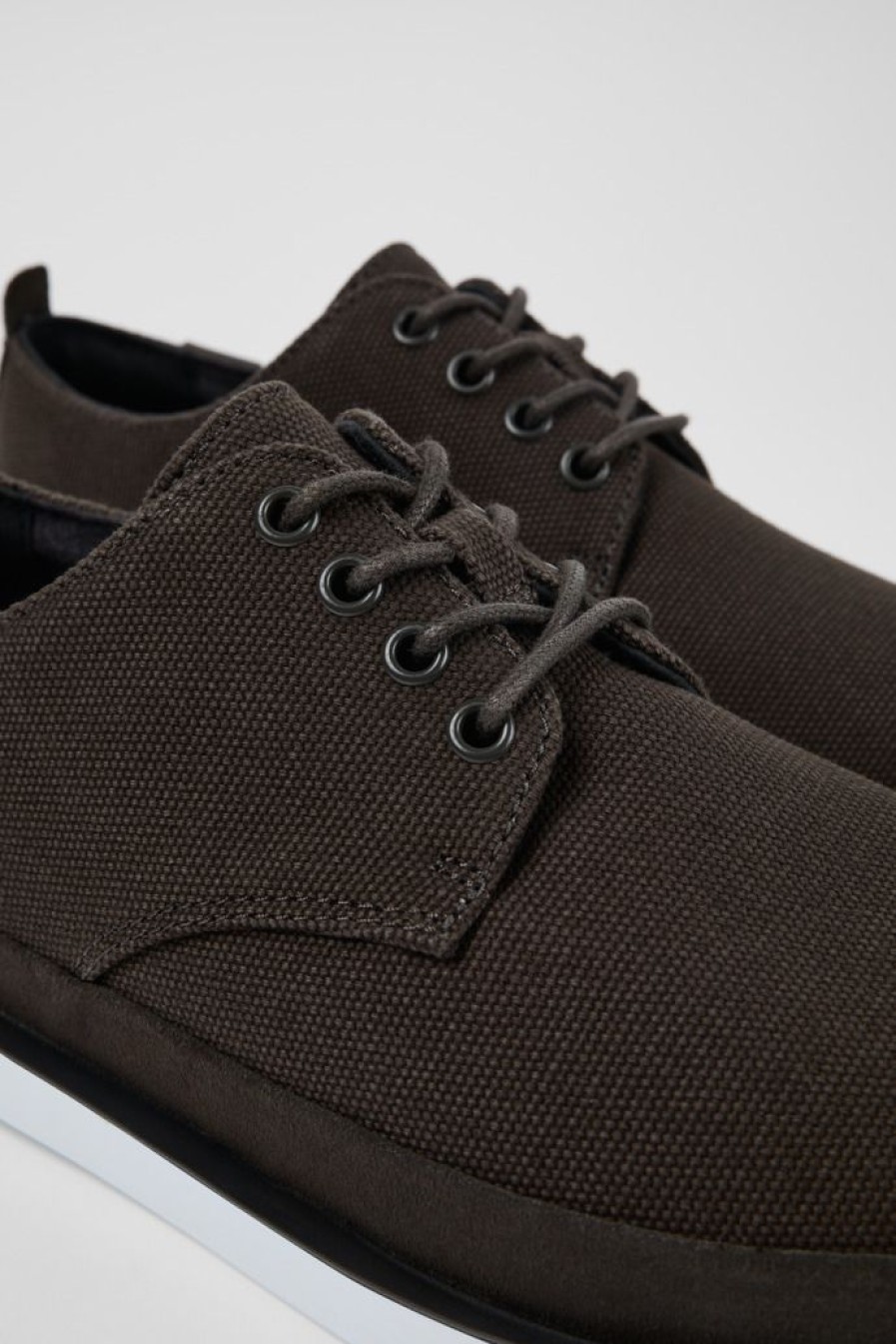 Camper Blucher Da Uomo In Tessuto/Nabuk Grigio | Sneaker