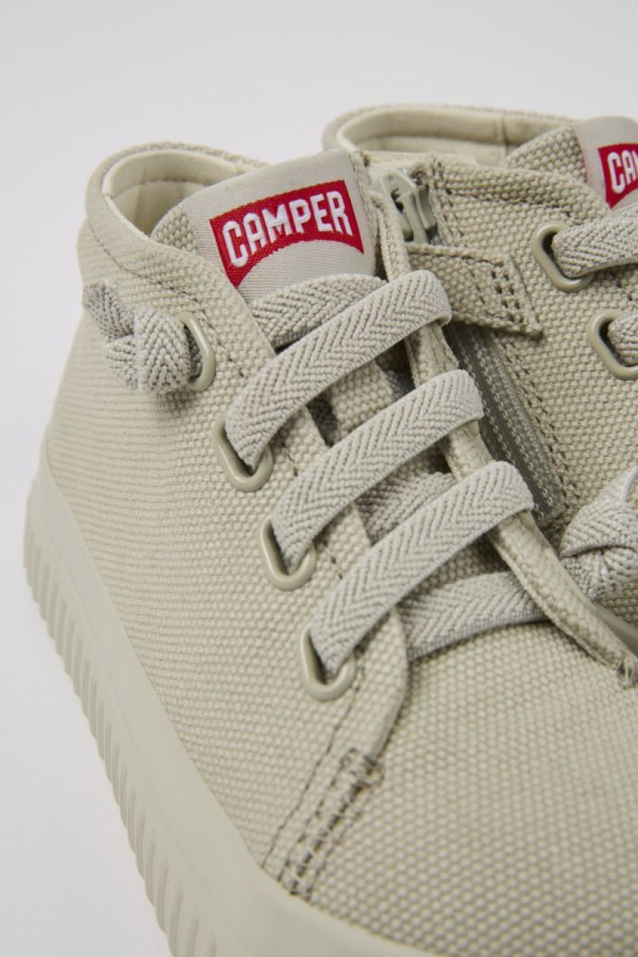 Camper Sneaker Da Bambini In Tessuto Grigia | Stringate