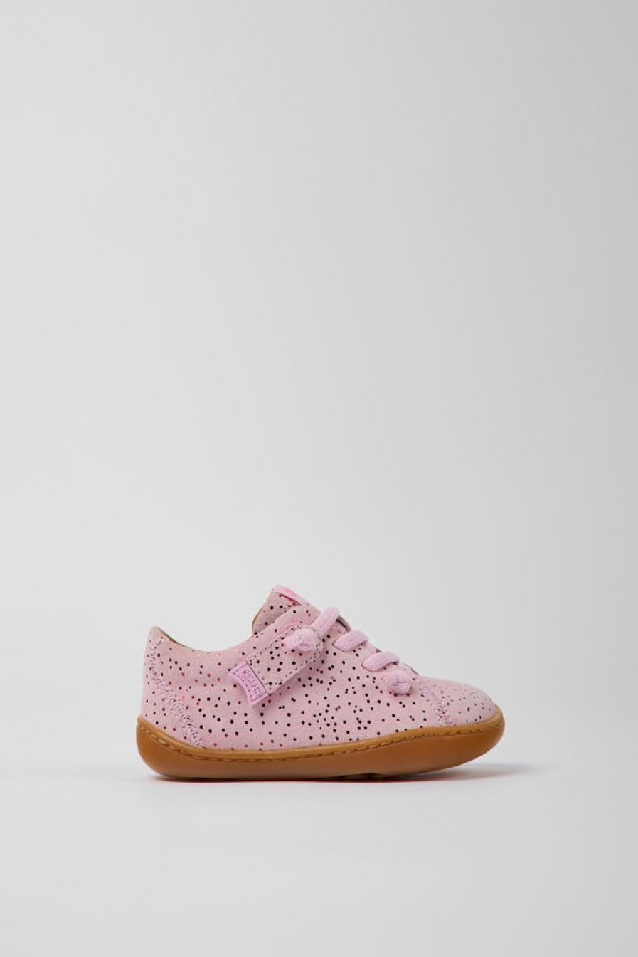 Camper Scarpa Per Bambini In Nabuk Rosa | Velcri