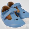 Camper Scarpa Con Cinturino A T In Pelle Blu | Velcri